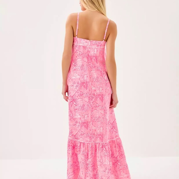 NWT $248 LILLY PULITZER SIZE 12 Rozalie Linen Dress in “Conch Shell Pink Penny” - Picture 2 of 8